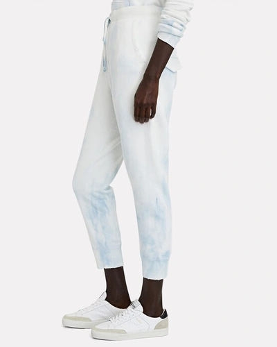 Shop Nili Lotan Nolan Cotton Terry Joggers In White/blue