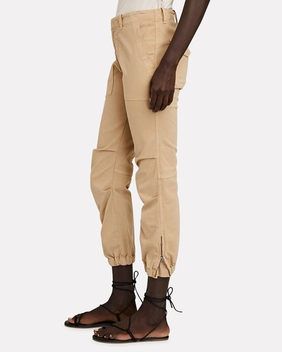 Shop Nili Lotan Cropped French Military Pants In Beige