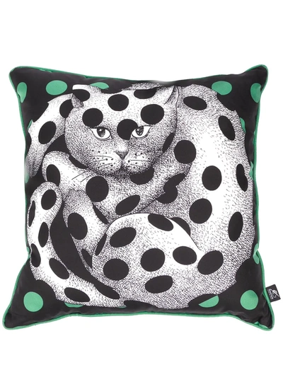 Shop Fornasetti High Fidelity Silk Cushion In White