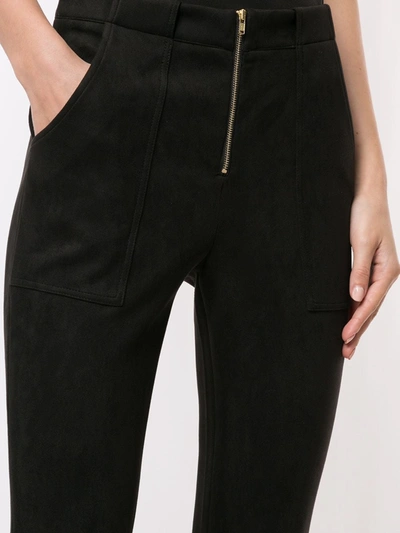 Shop Cynthia Rowley Nadia Ankle-crop Flared Trousers In Black