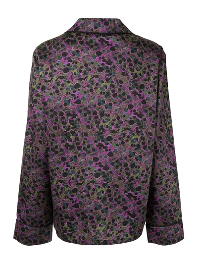 Shop Cynthia Rowley Marble-print Pyjama Shirt In Purple