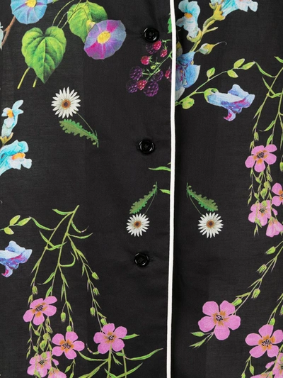 Shop Cynthia Rowley Botanical Print Pyjama Shirt In Black