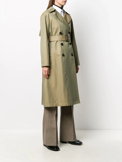 Shop Mackintosh Marywell Double-breasted Trench Coat In Green
