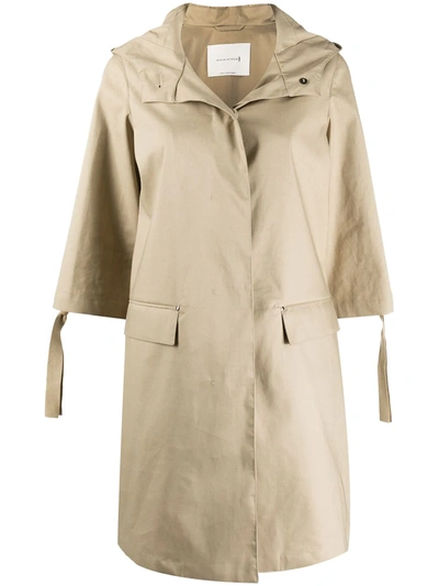 Shop Mackintosh Mingulay Hooded Coat In Neutrals
