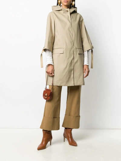 Shop Mackintosh Mingulay Hooded Coat In Neutrals