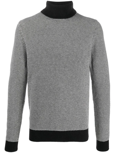 Shop Tommy Hilfiger Zigzag Knit Turtleneck Jumper In Blue