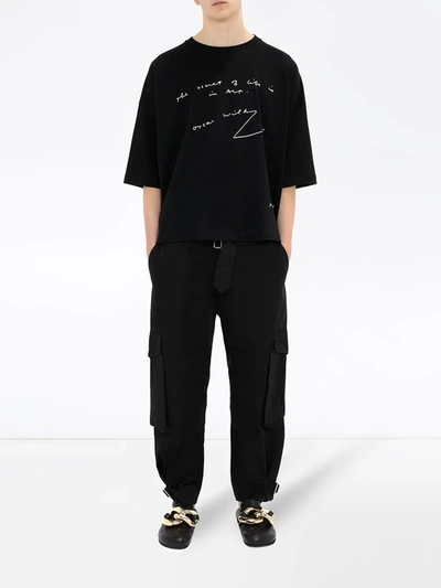 Shop Jw Anderson Oscar Wilde Quote Print T-shirt In Black