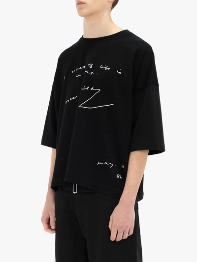 Shop Jw Anderson Oscar Wilde Quote Print T-shirt In Black