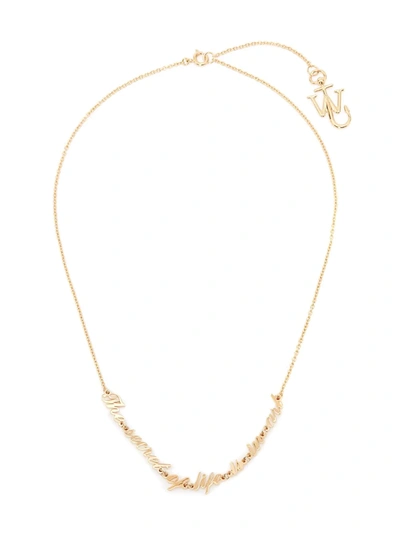 Shop Jw Anderson Slogan Cable-link Necklace In Gold