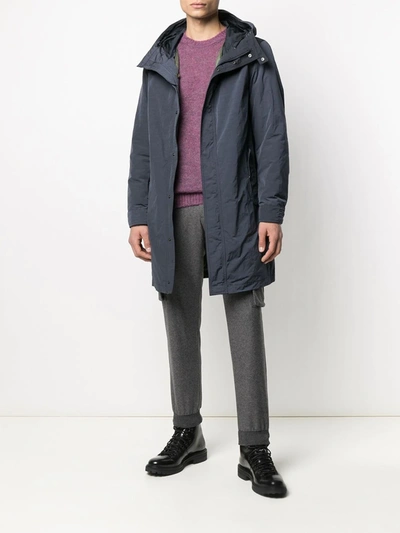 Aspesi Two-pocket Hooded Parka In Blue