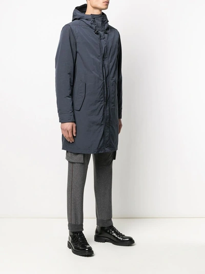 Aspesi Two-pocket Hooded Parka In Blue