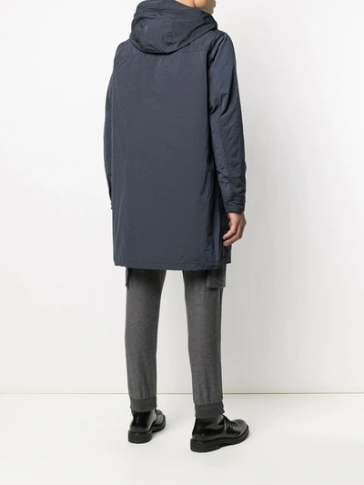 Aspesi Two-pocket Hooded Parka In Blue