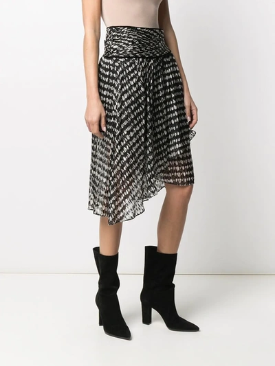 Shop Pinko Polka Dot Asymmetric Skirt In Black