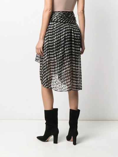 Shop Pinko Polka Dot Asymmetric Skirt In Black
