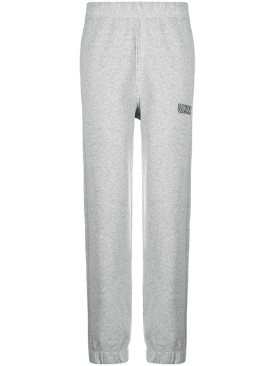 Shop Ganni Software Isoli Tapered Track Pants In Grey