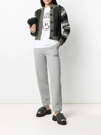 Shop Ganni Software Isoli Tapered Track Pants In Grey