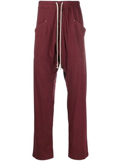 Shop Rick Owens Drkshdw Drop-crotch Track Trousers In Red