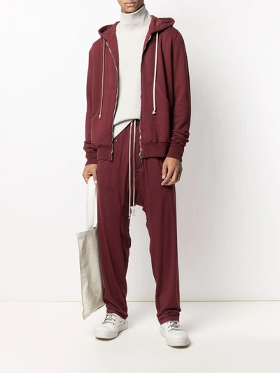 Rick Owens Drkshdw Drop-crotch Track Trousers In Red