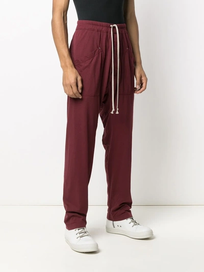 Shop Rick Owens Drkshdw Drop-crotch Track Trousers In Red