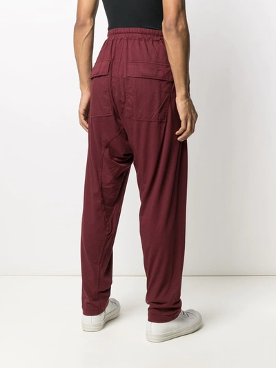 Rick Owens Drkshdw Drop-crotch Track Trousers In Red