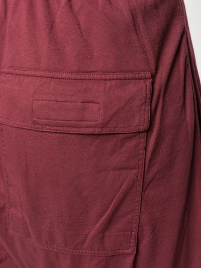 Rick Owens Drkshdw Drop-crotch Track Trousers In Red