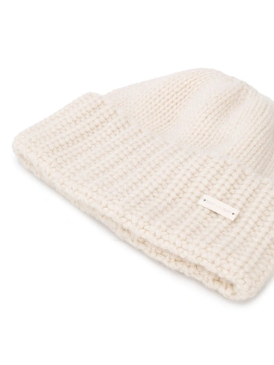 Shop Saint Laurent Women's White Cashmere Hat