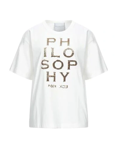 Shop Philosophy Di Lorenzo Serafini Woman T-shirt White Size L Cotton, Polyester