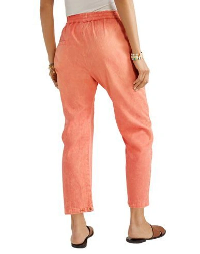 Shop Paradised Woman Pants Coral Size S Cotton In Red