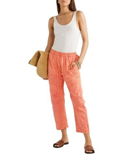 Shop Paradised Woman Pants Coral Size S Cotton In Red