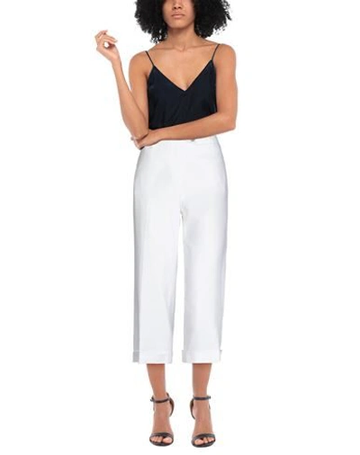 Shop Re-hash Re_hash Woman Pants White Size 30 Linen, Viscose, Cotton, Elastane
