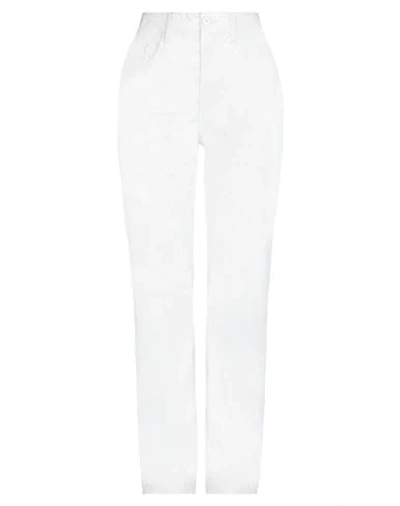 Shop Mm6 Maison Margiela Woman Pants White Size 8 Polyester, Polyurethane