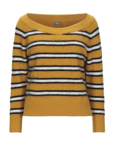 Shop Altea Woman Sweater Ocher Size S Virgin Wool, Mohair Wool, Polyester, Elastane In Yellow