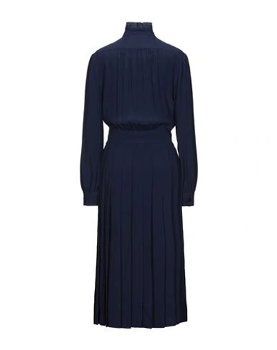 Shop Alberta Ferretti Woman Midi Dress Midnight Blue Size 4 Acetate, Silk