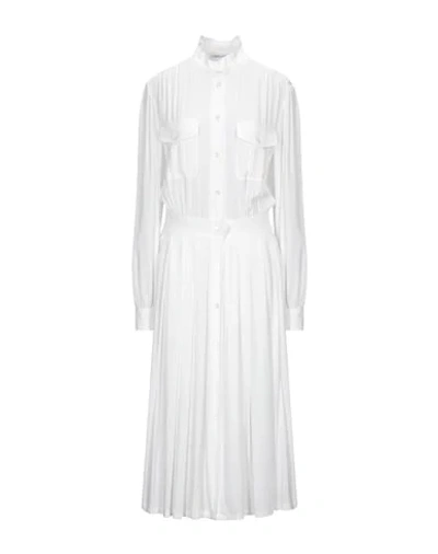 Shop Alberta Ferretti Woman Midi Dress White Size 10 Acetate, Silk
