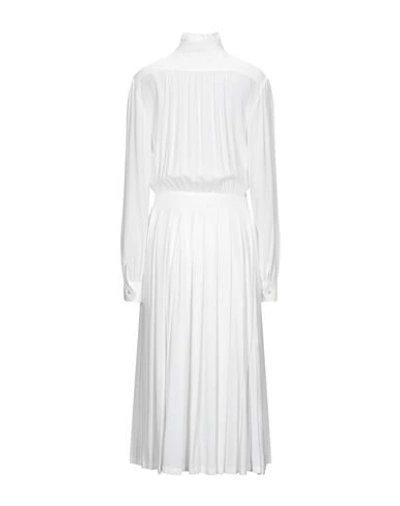 Shop Alberta Ferretti Woman Midi Dress White Size 10 Acetate, Silk