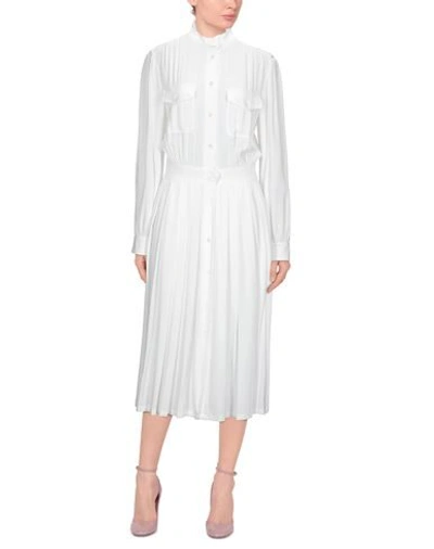 Shop Alberta Ferretti Woman Midi Dress White Size 10 Acetate, Silk