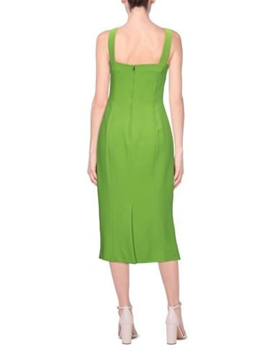 Shop Dolce & Gabbana Woman Midi Dress Acid Green Size 8 Viscose, Acetate, Elastane