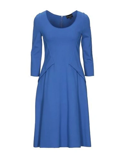 Shop Emporio Armani Woman Mini Dress Blue Size 2 Viscose, Polyamide, Elastane
