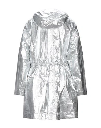 Shop Stella Mccartney Woman Overcoat Silver Size 0 Polyester