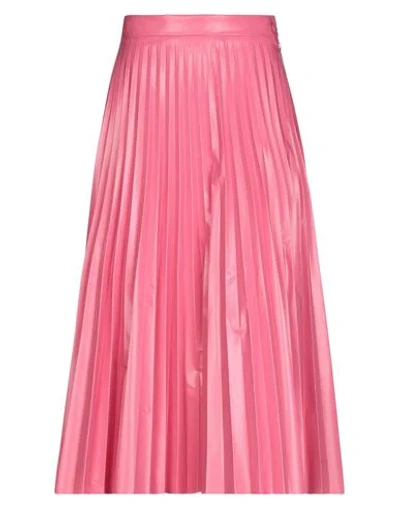 Shop Mm6 Maison Margiela Woman Midi Skirt Pink Size 4 Polyester, Polyurethane