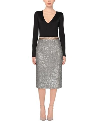 Shop Manila Grace Woman Midi Skirt Silver Size 4 Polyester, Elastane