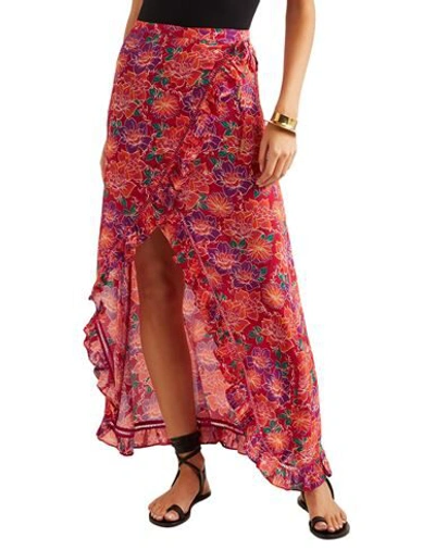 Shop Paloma Blue Woman Long Skirt Garnet Size L Viscose, Silk In Red