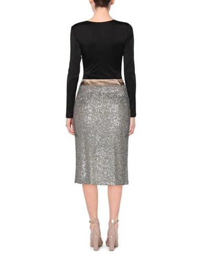 Shop Manila Grace Woman Midi Skirt Silver Size 4 Polyester, Elastane