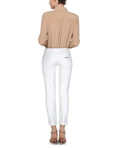 Shop Dirk Bikkembergs Woman Jeans White Size 27 Cotton, Elastane