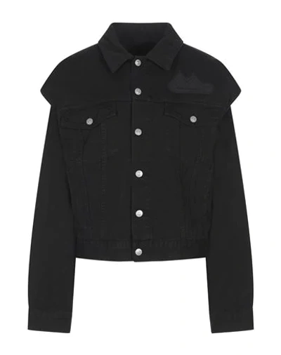 Shop Mm6 Maison Margiela Denim Outerwear In Black