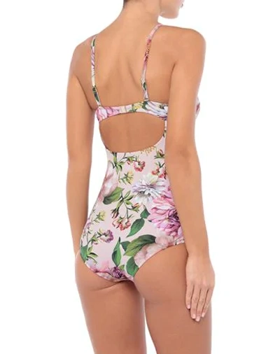 Shop Dolce & Gabbana One-piece Swimsuits In Pink