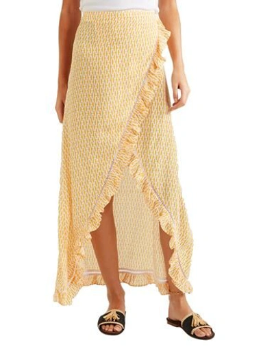 Shop Paloma Blue Woman Sarong Ocher Size L Viscose, Silk In Yellow