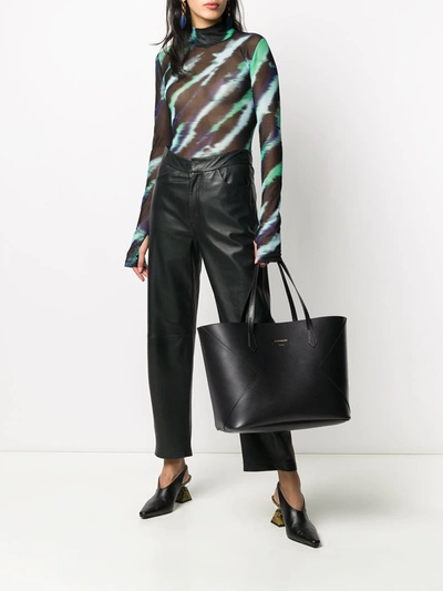 Shop Givenchy Wing Leather Shopping Bag In Black