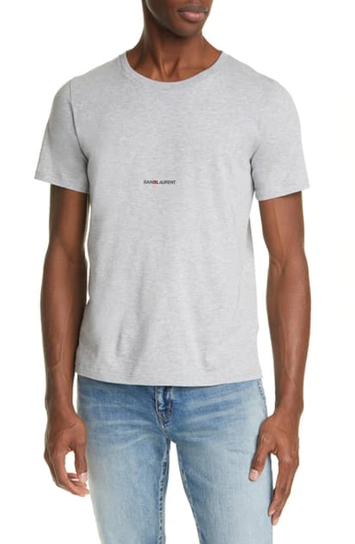 Shop Saint Laurent Gauche Logo T-shirt In Grey