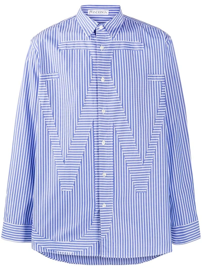 Shop Jw Anderson Cotton Striped Shirt In Blue